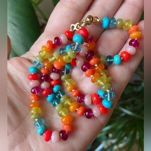 Encirkled Medium Sized Rainbow Necklace - Bold Bright Colors! OOAK